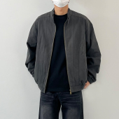 立领设计感休闲夹克 新款 美式 复古重磅水洗哈灵顿外套男春秋季