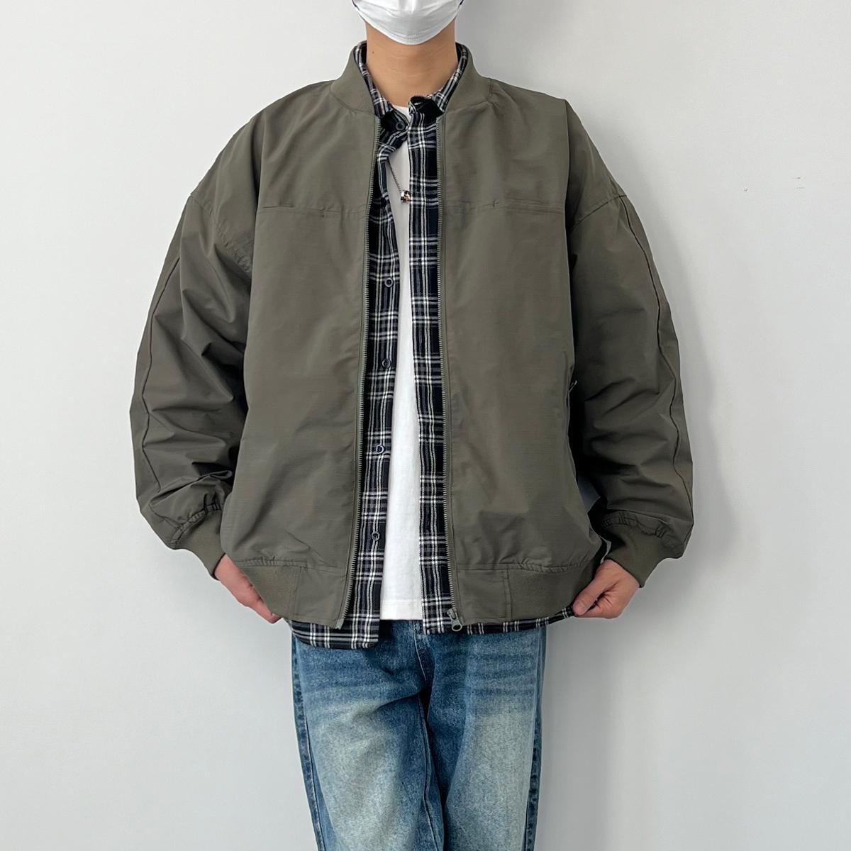 Onion Y春季新款立领教练夹克男复古宽松潮流百搭棒球服外套