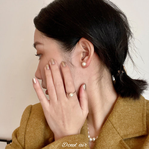 施家珍珠耳钉s925纯银小巧简约