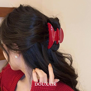 DOUXAIR经典复古发夹甜美奶油色系宠物海洋风边夹抓夹花朵复古