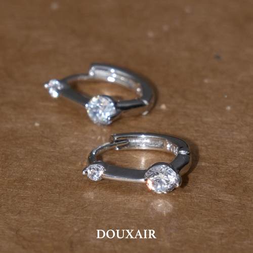 DOUXAIR925纯银耳钉女小众设计感高级轻奢气质耳环