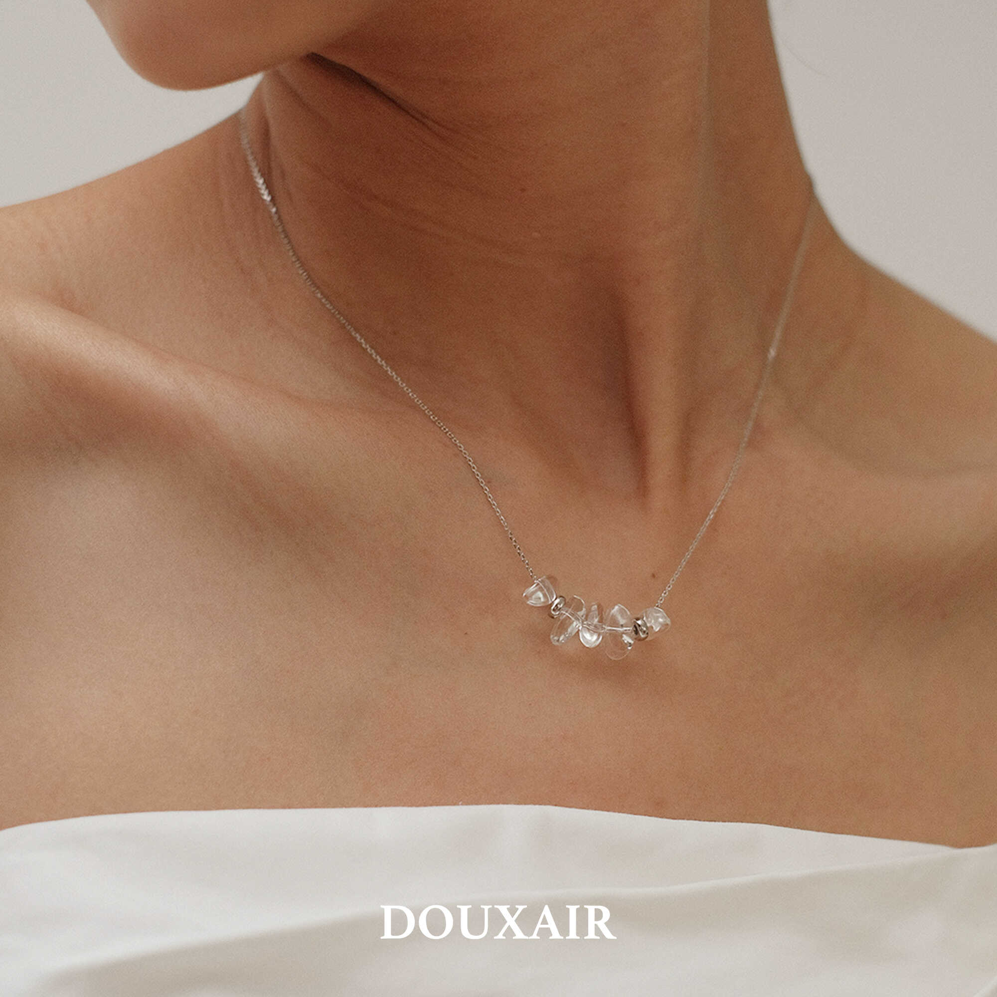 可调节百搭项链DOUXAIR白水晶