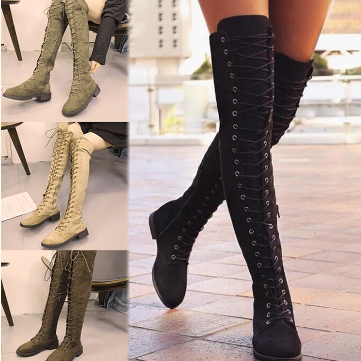 2018 women thigh high boots autumn long boot shoes 过膝长靴