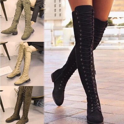 2018 women thigh high boots autumn long boot shoes 过膝长靴