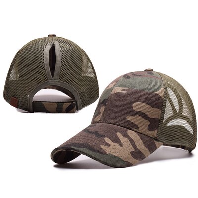 Ponytail Baseball CC Cap Women Snapback Camouflage Mesh hat