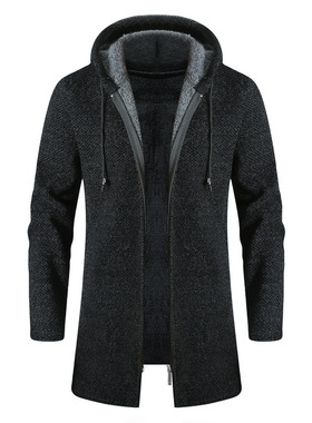 Men's Sweater Coats Winter Cardigans Hooded Knitted Jackets