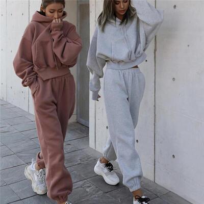 欧美运动服卫衣2套装女