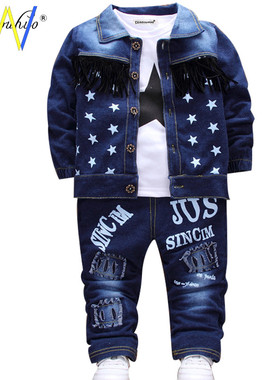 Children 2024 Boys Clothes Set For Kids Jacket T shirt Jeans