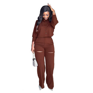Shirts long Suits Long women Piece Sleeves Two Loose Pants