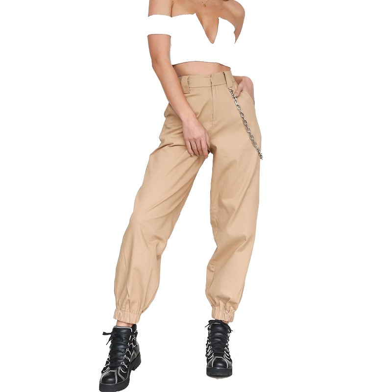 2018秋季新品女装欧个性纯色运动休闲长裤哈伦裤women trousers