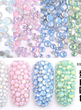 Nail Art 3D Decoration Opal Jelly Glitter Rhinestones Flat