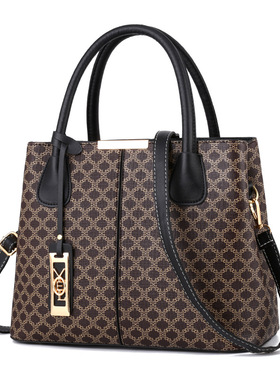 容量大手提包2023欧美时尚女包单肩简约覆古印花耐磨质优简约轻便