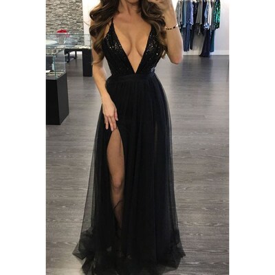 Sexy DeepV Party Dress Summer Backless Maxi Dresses NightOut