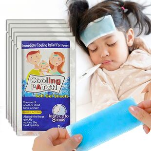 10pcs Physical Cooling Gel Patch Relieve Fever Headaches Hea