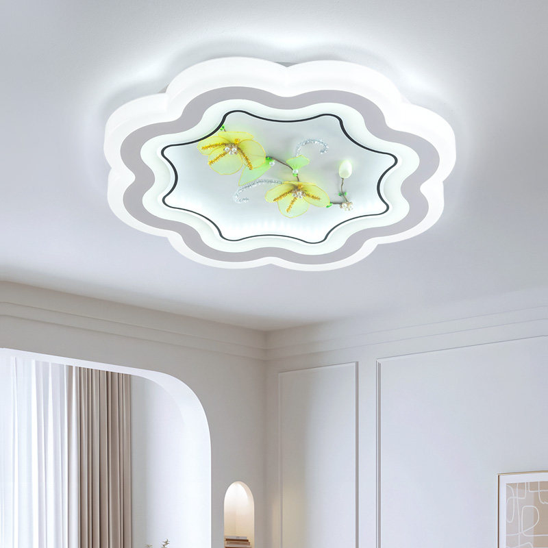 现代简约LED吸顶灯卧室客厅书房花形亚克力灯罩创意主灯