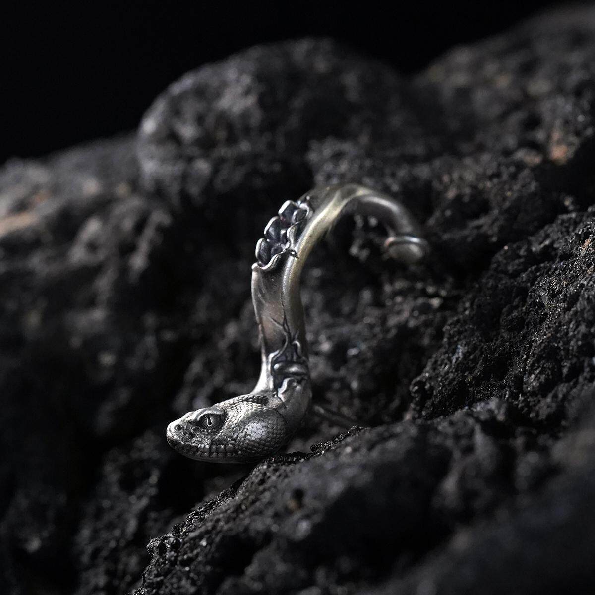 kozoo原创设计破败大蛇耳钉925纯银耳针银饰耳饰情侣质感手工,饰品/流行首饰/时尚饰品新,耳钉,淘宝优惠券,粉丝福利购,淘宝优惠卷