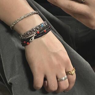 kozoo原创设计琉璃项链手链两用925纯银情侣银饰复古印第安风格