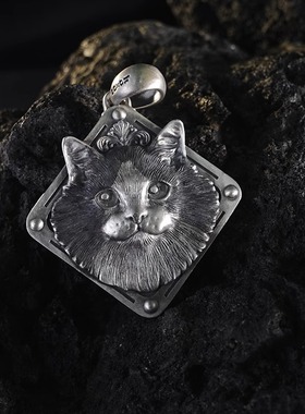kozoo原创设计布偶猫挂坠新款项链宠物情侣饰品925纯银币浮