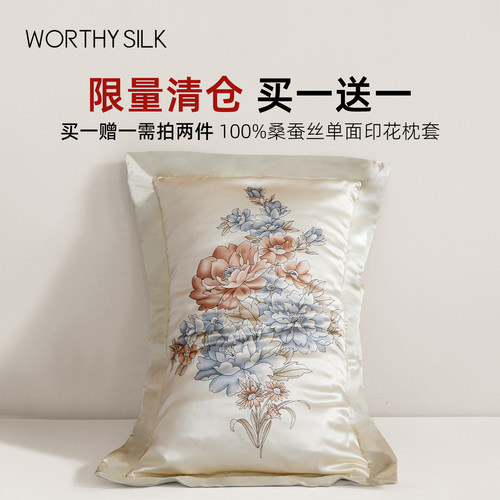 桑蚕丝枕套清仓款式买一赠一