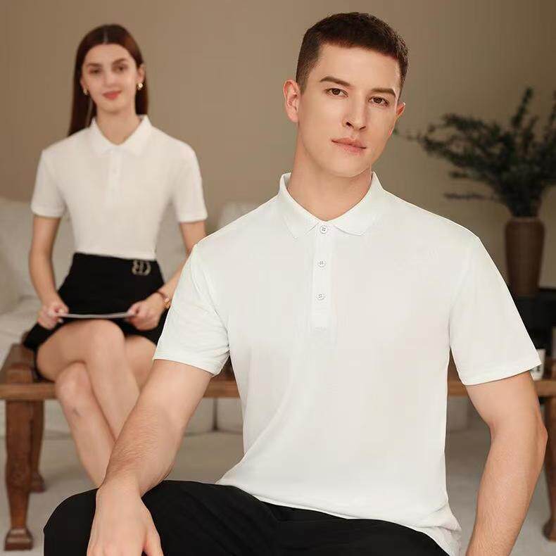 跨境外贸翻领短袖polo衫男式工装制服