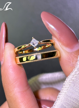 0.2克拉培育钻石情侣对戒