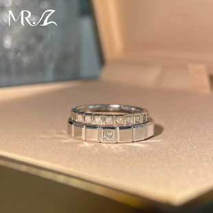 925银培育钻石戒指人工钻石情侣对戒求婚设计轻奢排戒 情缘 MR.Z