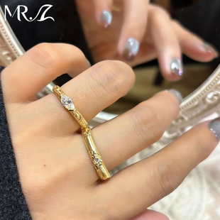 [新品 长长久久]925银30分培育钻石戒指批花拉丝工艺结婚情侣对戒