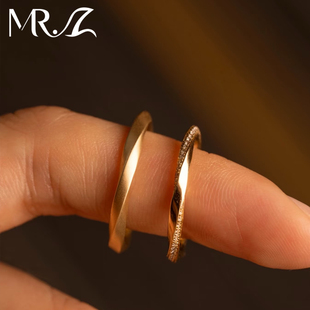 Z先生925银莫比乌斯环培育钻石情侣对戒结婚求婚简约闭口婚戒