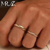 Z先生925银培育钻磨砂复古风情侣对戒日常佩戴求婚订婚指环