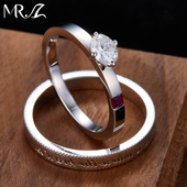 厮守一生 MR.Z 0.3CT培育钻石戒子男女情侣对戒求婚结婚表白礼物
