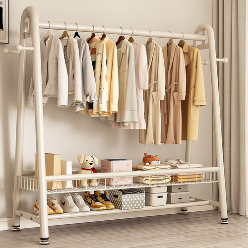 挂衣架落地卧室简易室内客厅收纳置物架家用阳台晾衣服杆衣帽架子