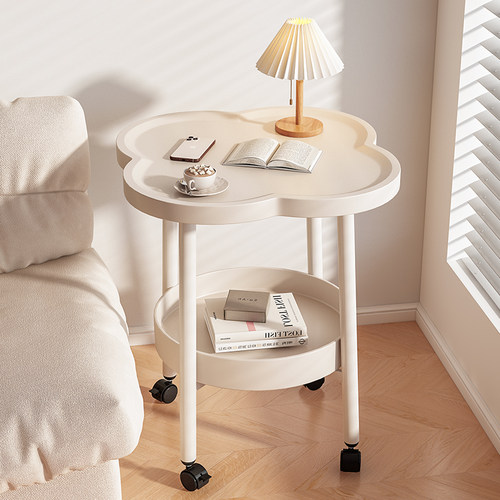 奶油风沙发边几家用移动