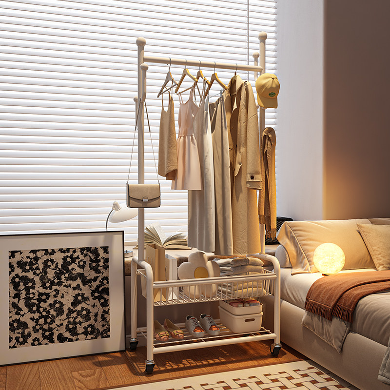 大学生寝室挂衣架卧室落地衣帽架家用阳台晾晒衣杆宿舍简易置物架