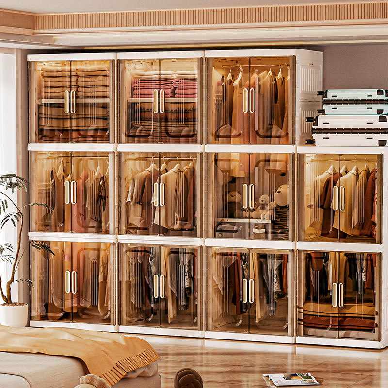 简易衣柜卧室家用成人宝宝衣服被子储物柜折叠加厚儿童塑料收纳柜