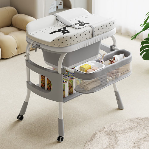 婴儿尿布台宝宝抚触护理台换尿布可移动新生儿洗浴盆婴儿床一体式