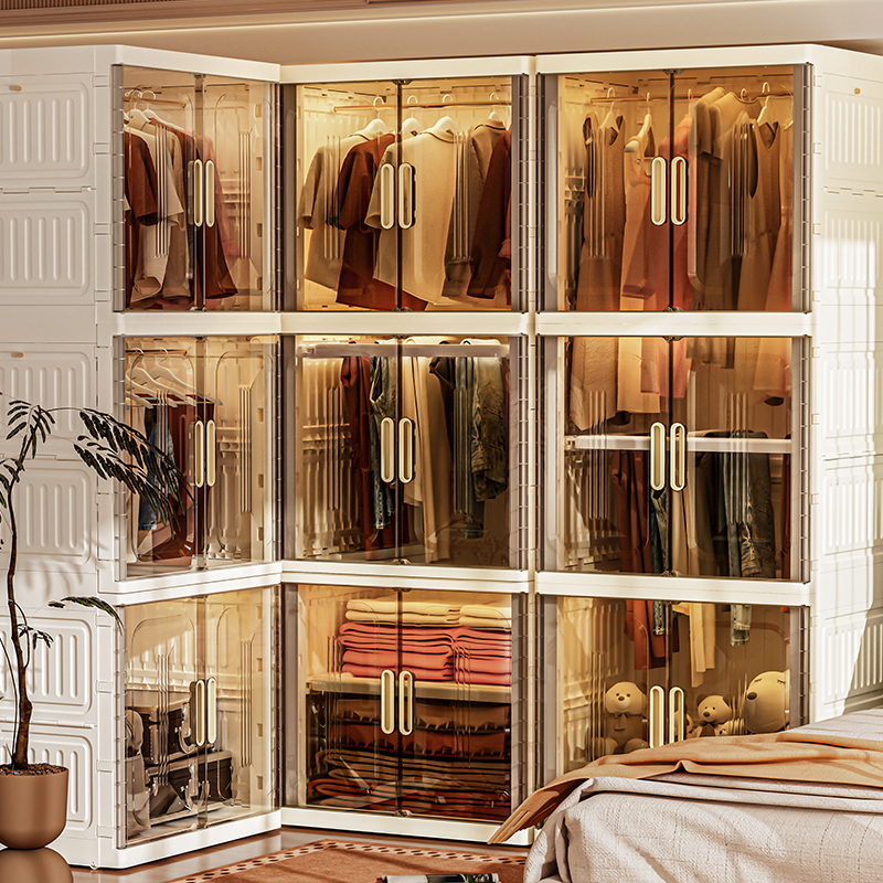 简易家用卧室一体式可折叠衣柜