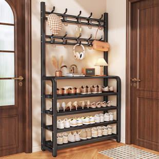 鞋架多层家用门口衣帽架入户门挂衣架一体出租房用鞋架子简易鞋柜