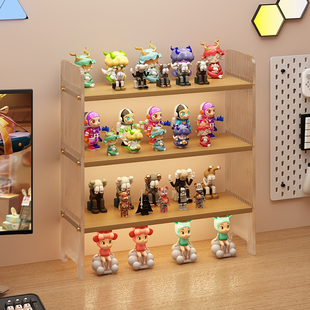 桌面手办展示架儿童玩具收纳架亚克力透明摆件置物架多层杂物架子