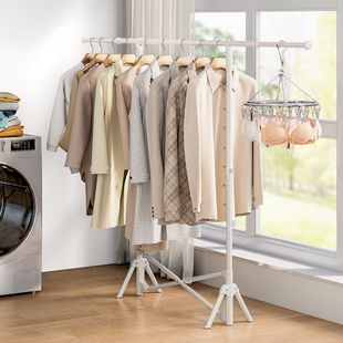 简约家用落地晾衣架室内外用可折叠免安装多功能晾晒架挂衣服架子