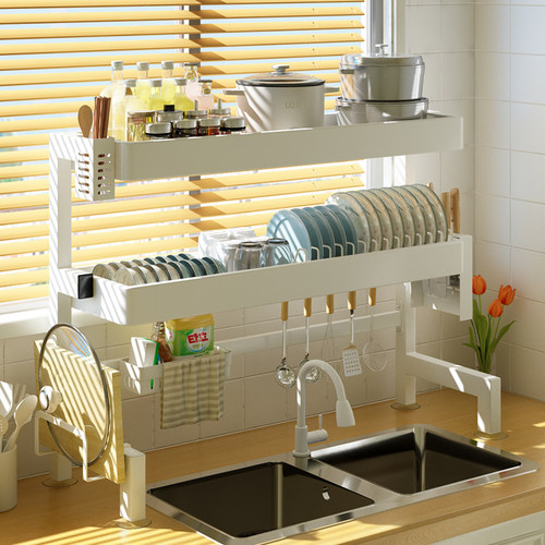 厨房水槽置物架多功能台面碗碟收纳架水池上沥水架碗盘洗碗池碗架