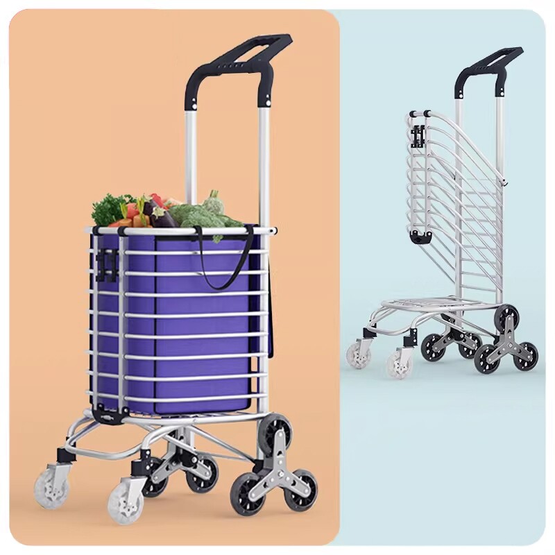 买菜小拉车便携购物车爬楼手拉车折叠轻便小推车家用老人拉菜拖车