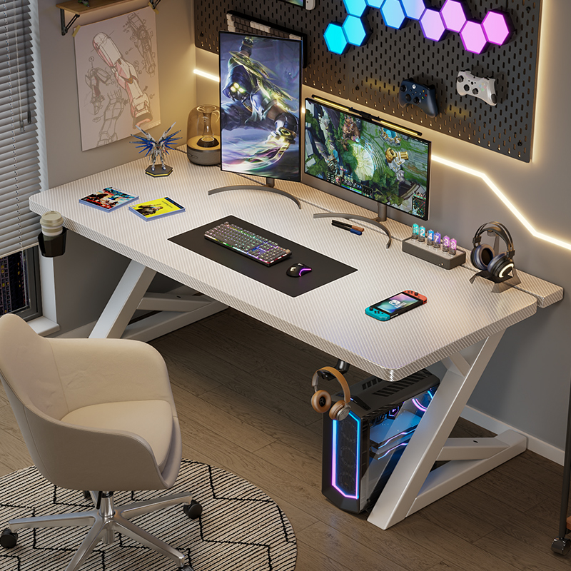 实木碳纤维电竞桌可放主机