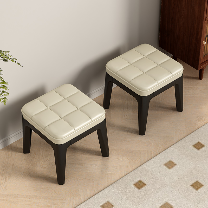 小凳子家用加厚塑料板凳客厅软包方凳茶几凳可叠放门口入户换鞋凳