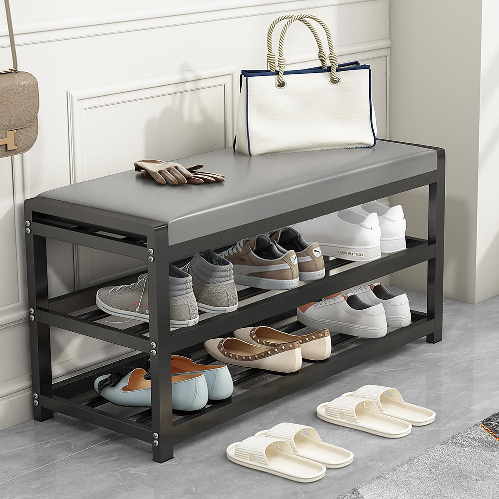 麦田坐凳一体铁艺换鞋凳