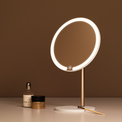 化妆镜带灯家用led镜子学生宿舍办公室台式桌面梳妆镜便携可旋转