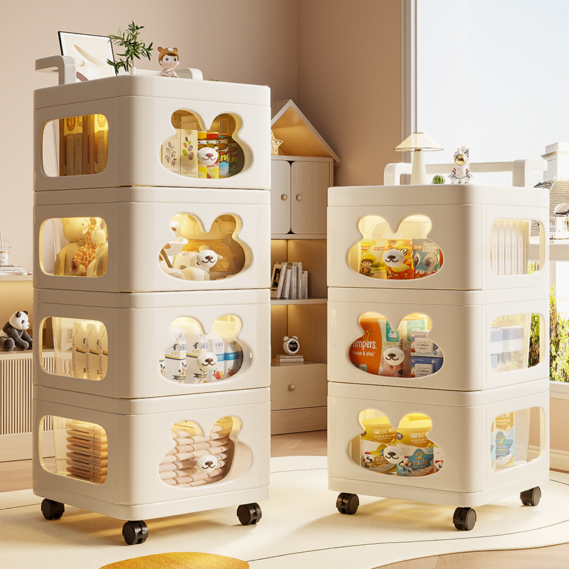 小推车置物架家用零食收纳柜宿舍书桌下可移动带轮多层书本书包架