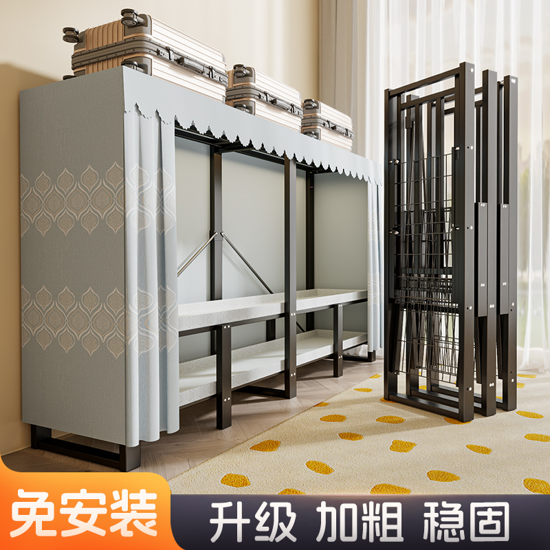 简易衣柜卧室家用免安装折叠货架式收纳衣物收纳柜一体式组装结实