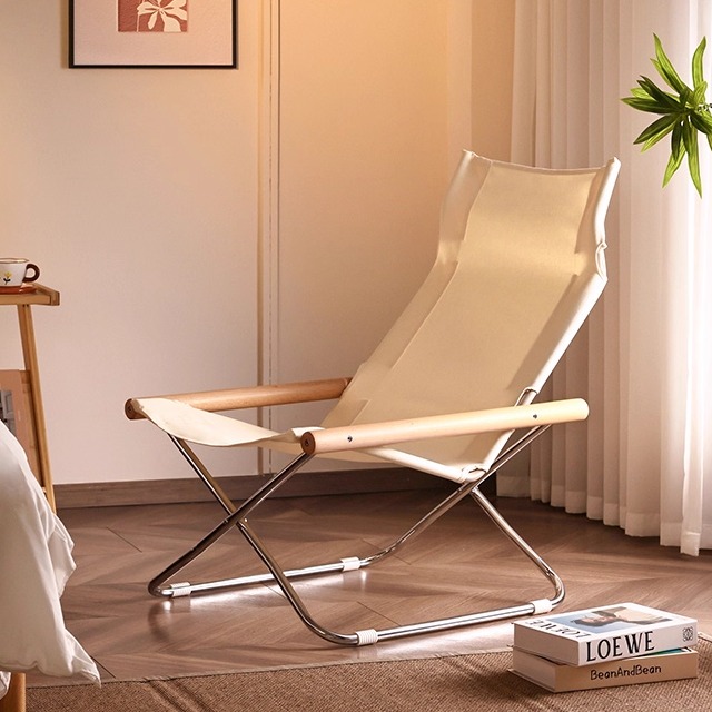 日式现代沙发阳台折叠躺椅民宿靠背椅子户外舒适单人休闲咖啡座椅