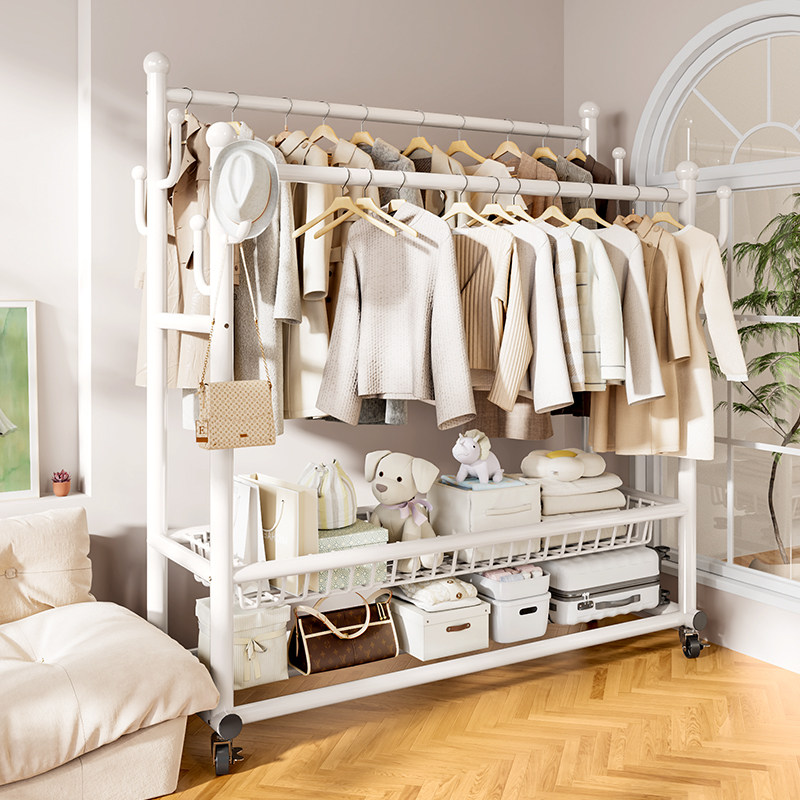 衣帽架落地卧室家用可移动挂衣架