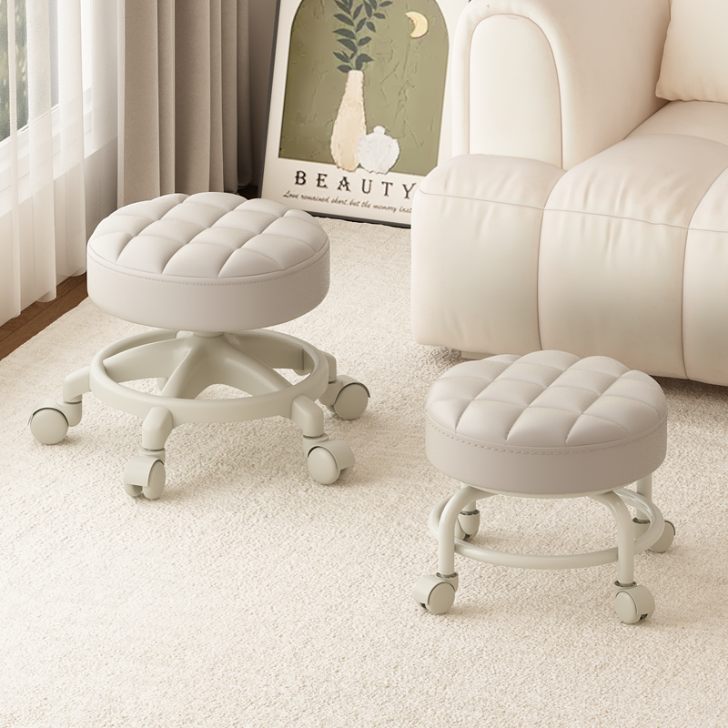 万向轮小凳子家用滑轮矮凳简约带轮小板凳舒适久坐可移动带娃圆凳